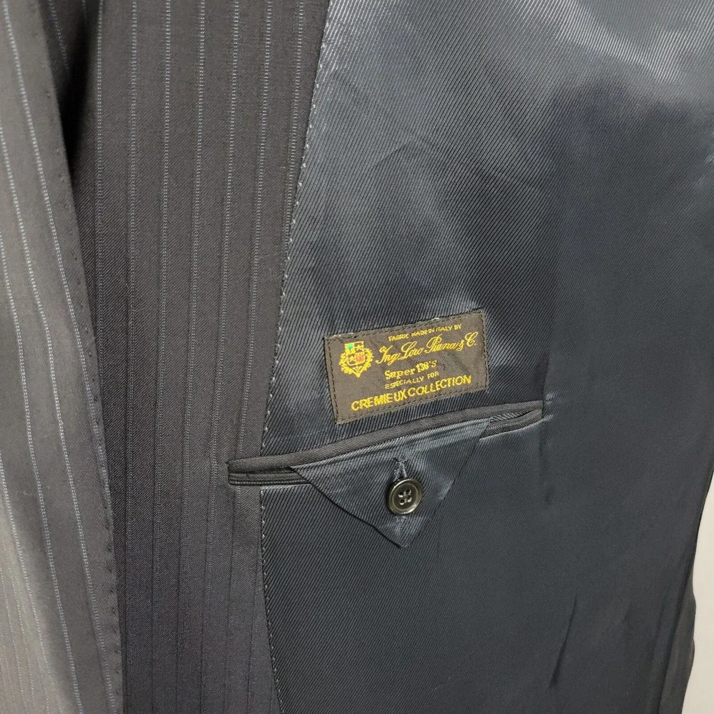 Daniel‎ Cremieux Men's Sport Coat Blazer Two Button Navy Striped Loro Piana 56L